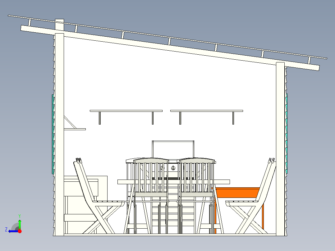 户外开放厨房右视图