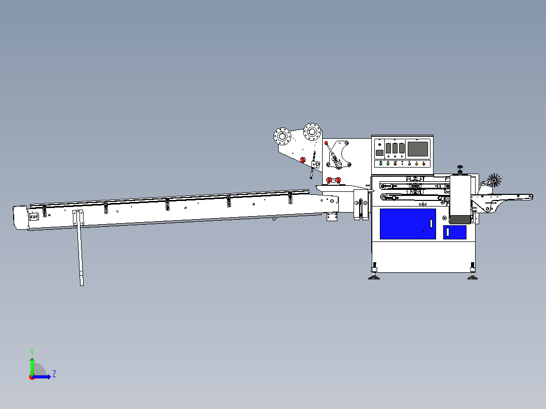 全自动枕式包装机3D模型zhen左视图