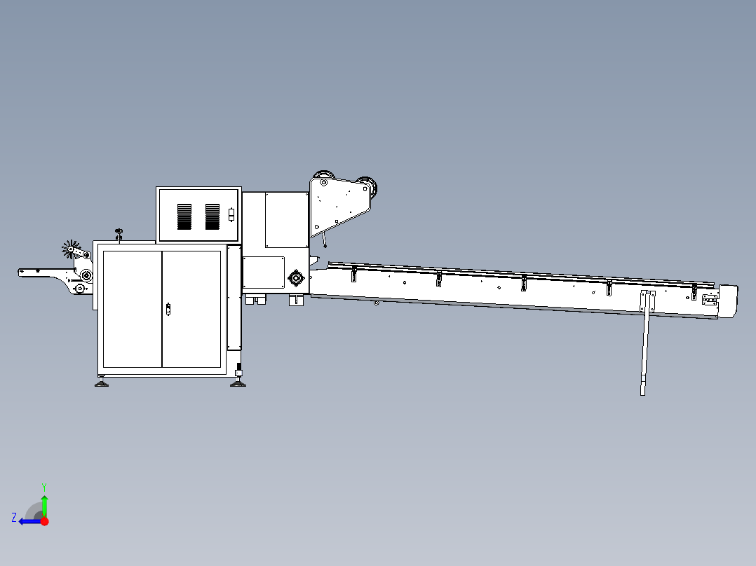 全自动枕式包装机3D模型zhen右视图