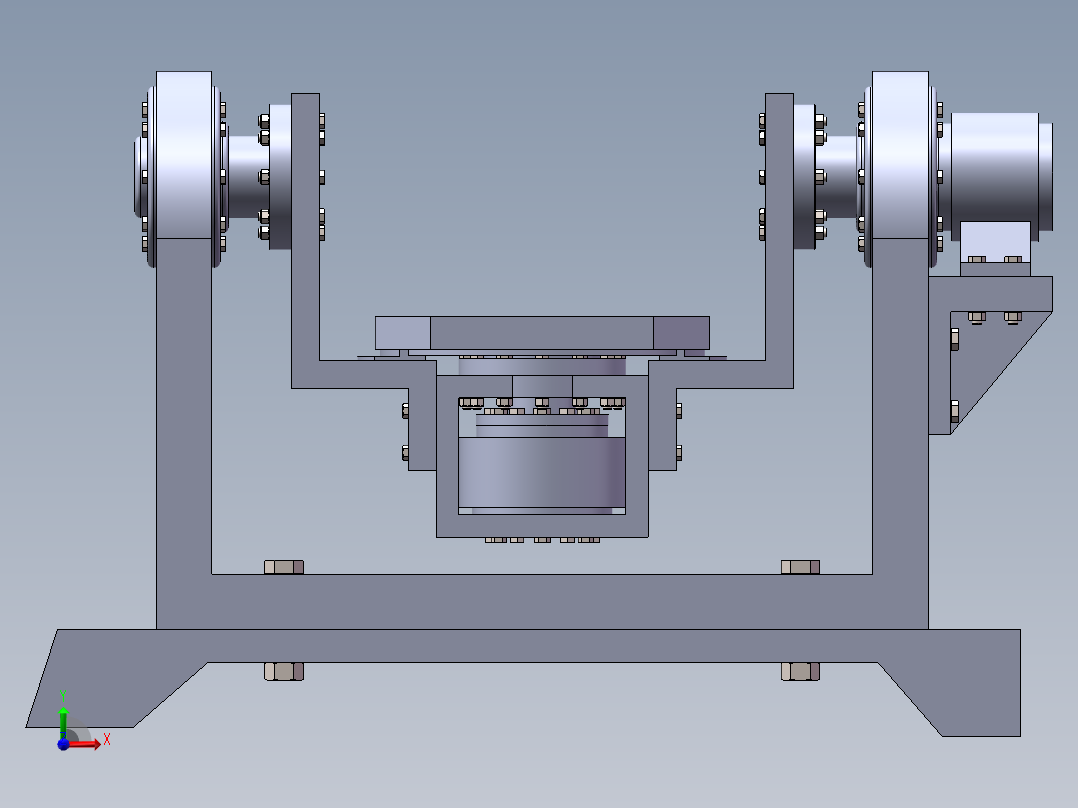 焊接夹具-二轴惯性平台转动结构设计前视图