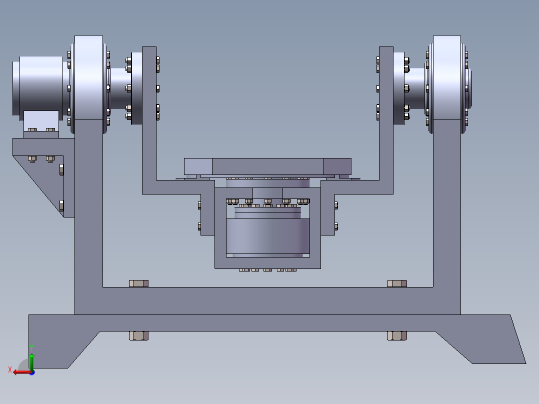 焊接夹具-二轴惯性平台转动结构设计后视图