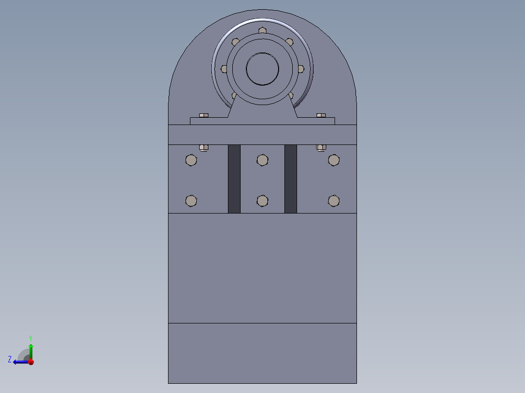 焊接夹具-二轴惯性平台转动结构设计右视图