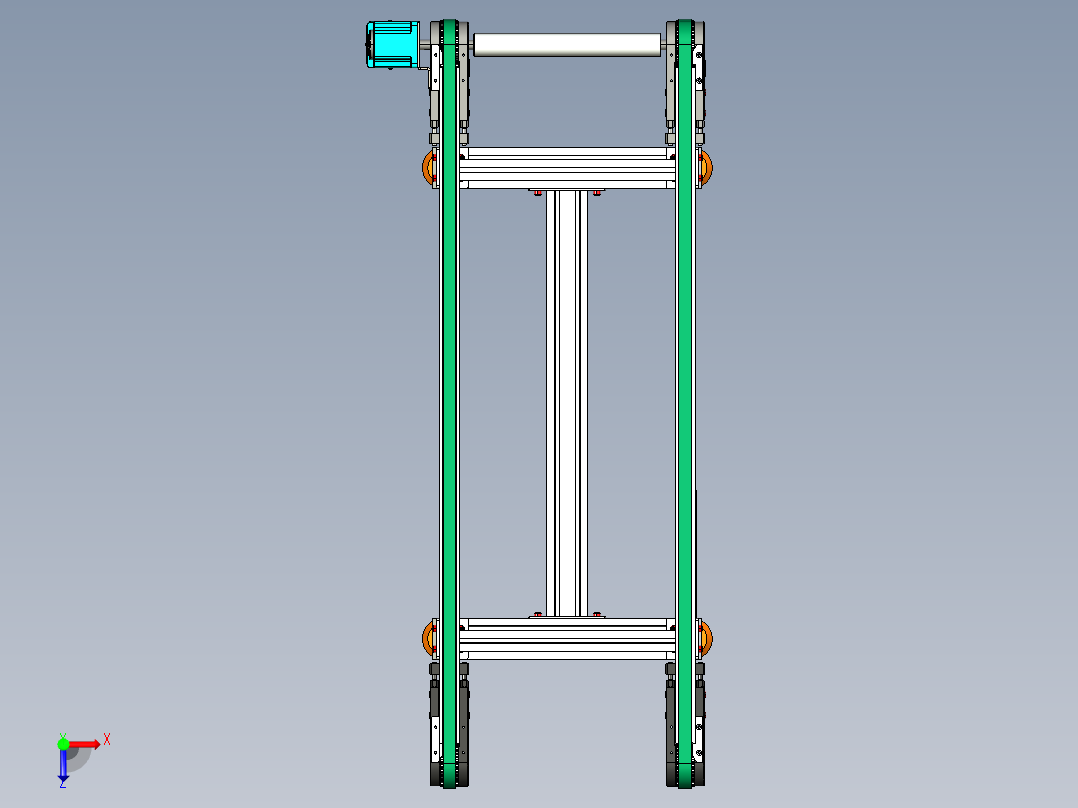 LE-XC4080-重载托盘输送线左直连驱动俯视图