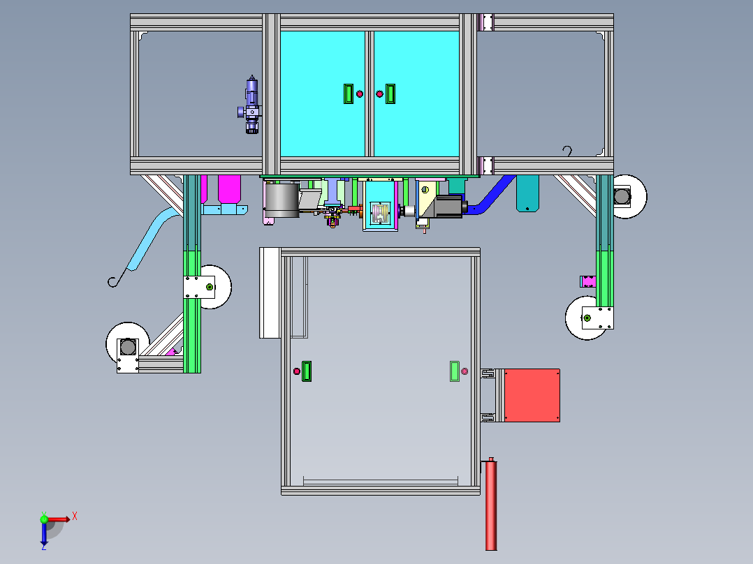 凸轮压入裁切机俯视图