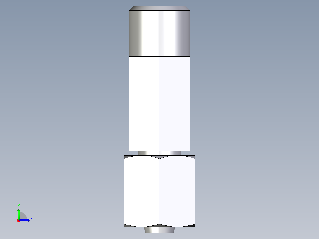 卡套式工业通用硬管接头EO_Swivel_nut_run_tee_EL06LOMD71左视图