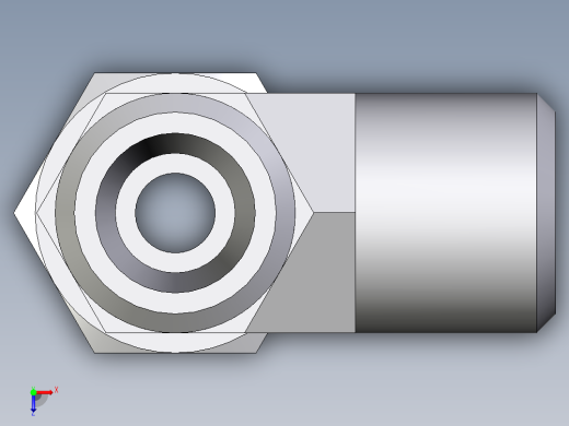卡套式工业通用硬管接头EO_Swivel_nut_run_tee_EL06LOMD71俯视缩略图