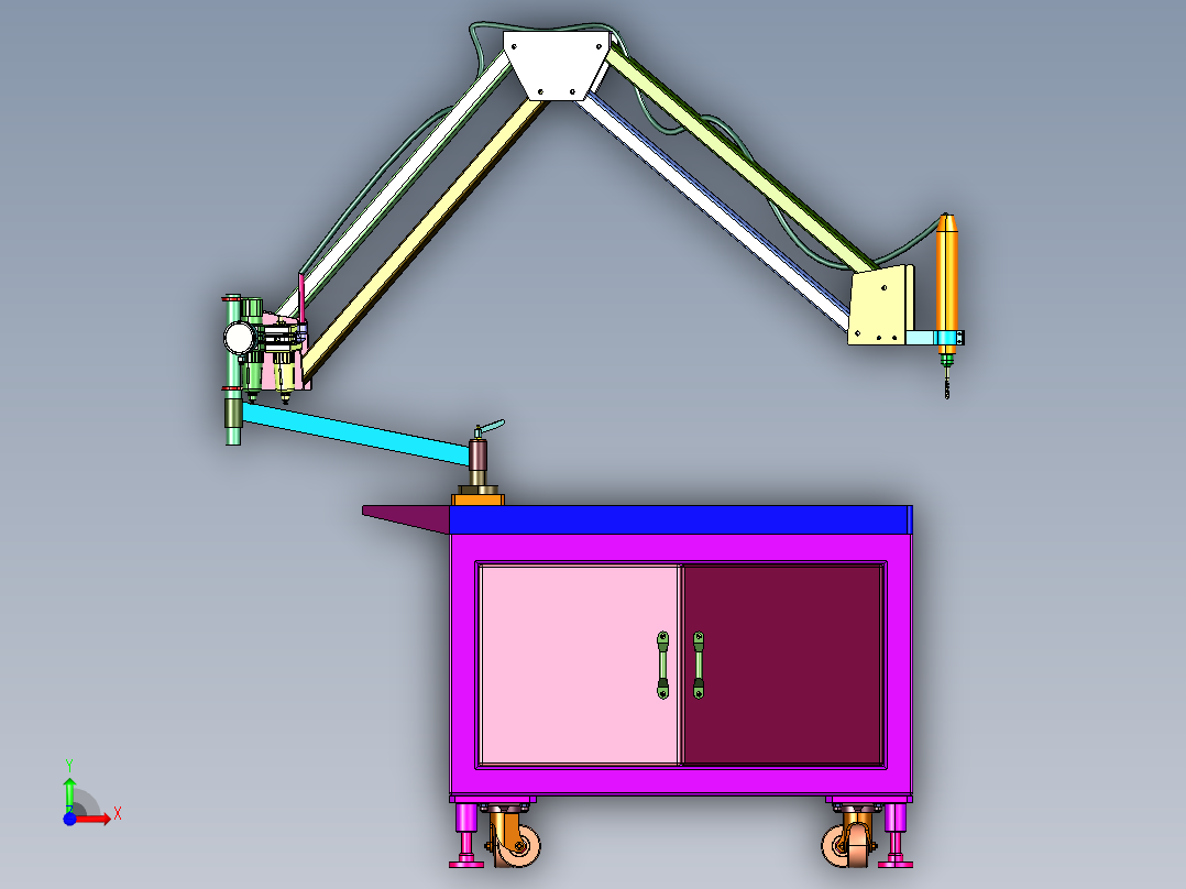 浮臂式万向攻丝机前视图