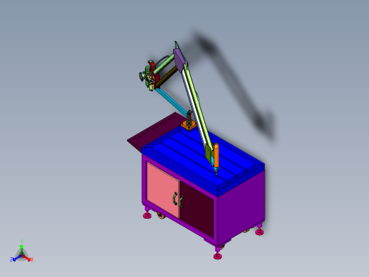 浮臂式万向攻丝机正等轴测缩略图
