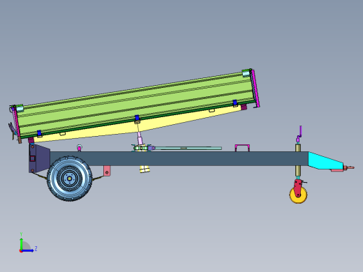 拉机牵引式翻斗自卸车斗左视缩略图