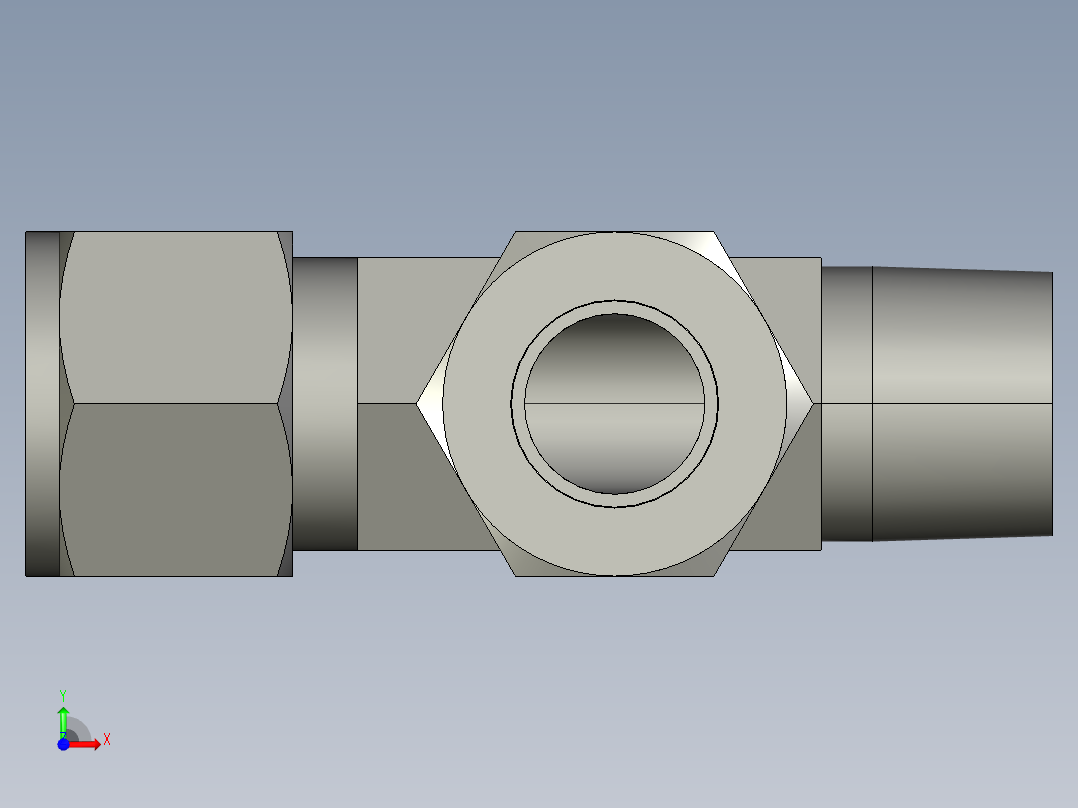 卡套式工业通用硬管接头12_rbu-s前视图