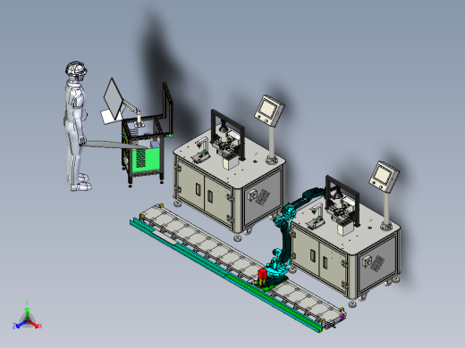 感应线圈的自动化检测岗位模拟正等轴测缩略图