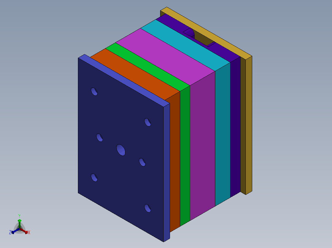 注塑模具、模具(114)正等轴测图