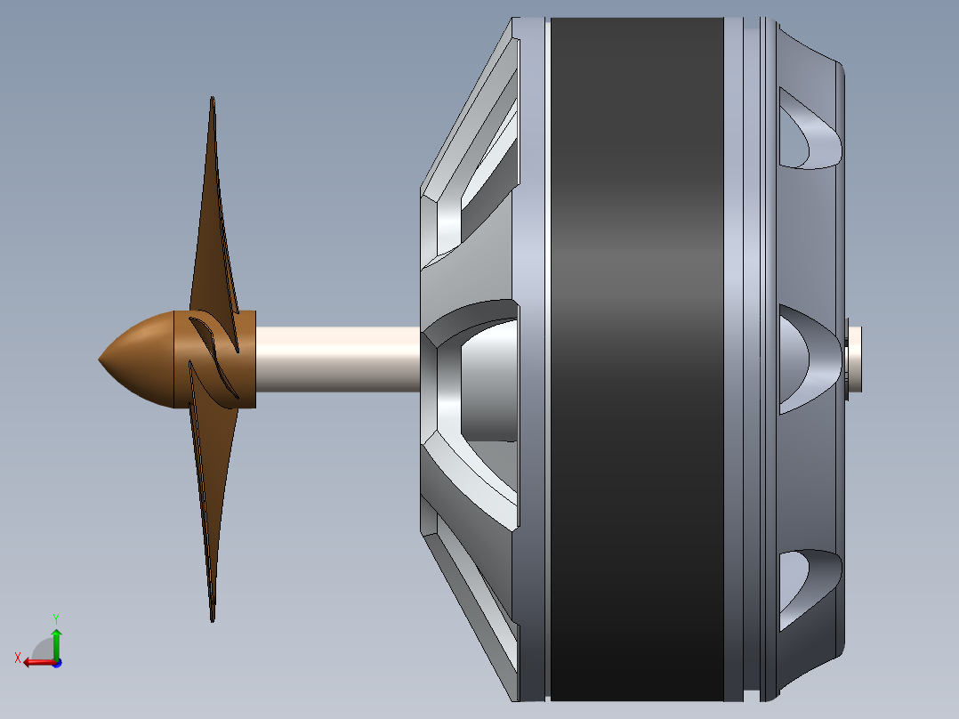 直流电机、电机(20)后视图