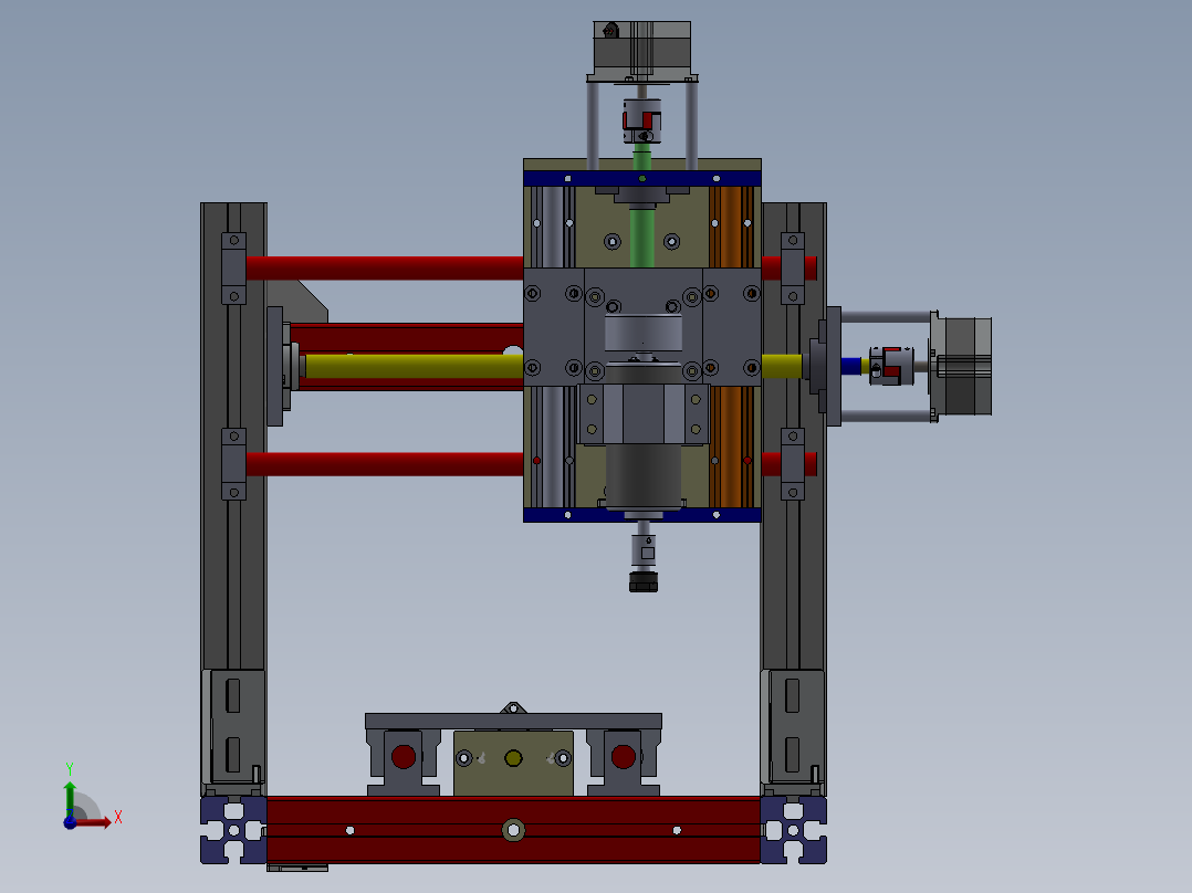 小型cnc雕铣机前视图