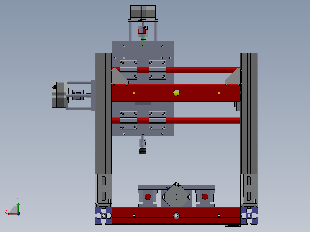 小型cnc雕铣机后视图