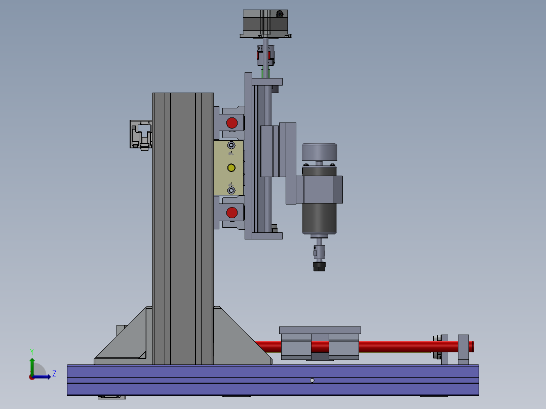 小型cnc雕铣机左视图
