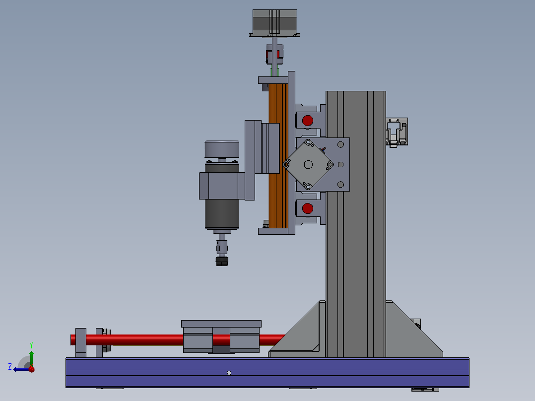 小型cnc雕铣机右视图