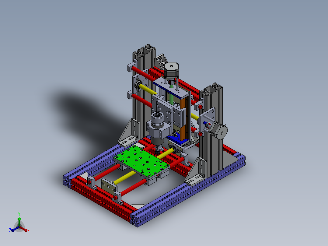 小型cnc雕铣机正等轴测图