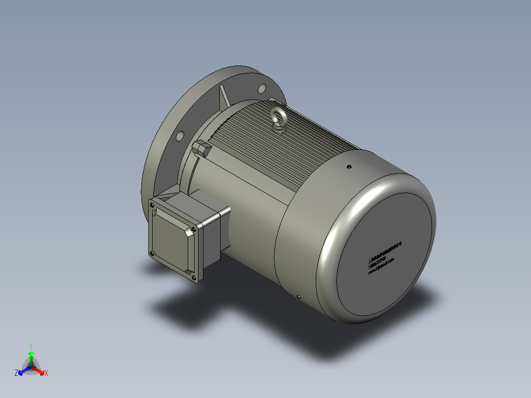 Y2系列B5型三相异步电动机Y2100L-2正等轴测图