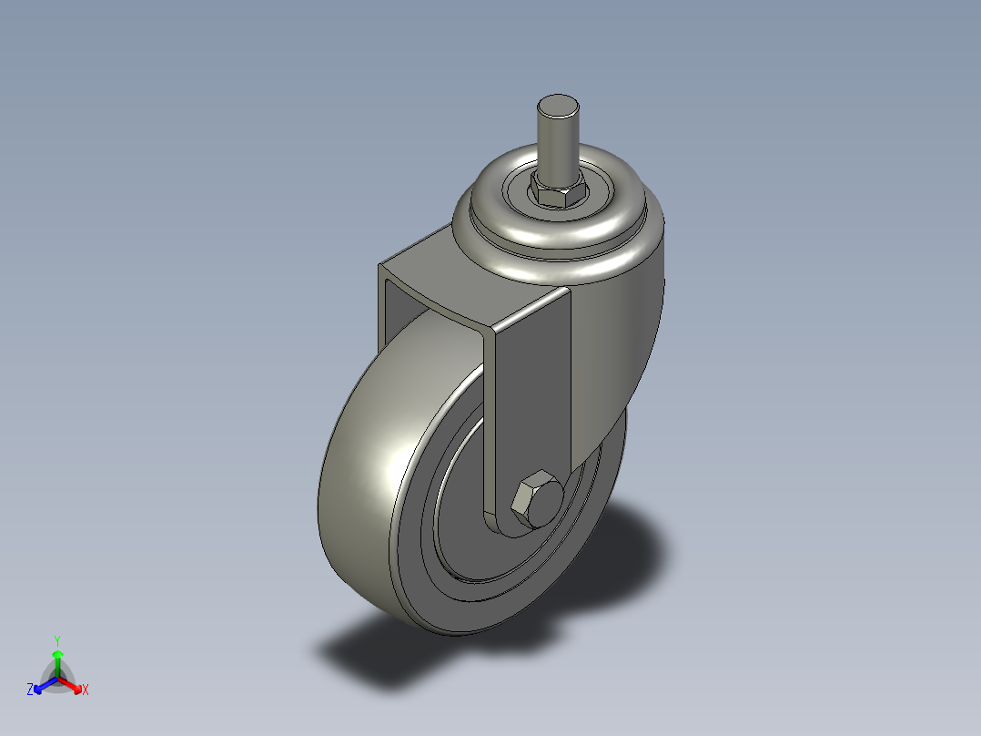 中型轮Z11-03-100-201G正等轴测图