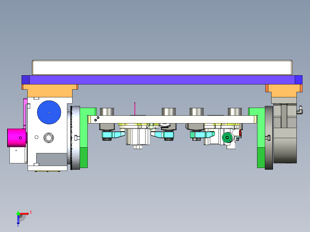 泵体四轴夹具俯视图