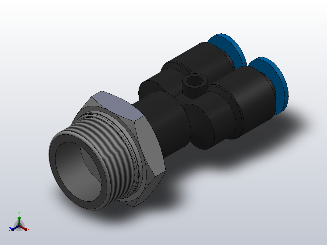 IPX-G Y型螺纹弯头-G螺纹_IPX04-G03正等轴测图