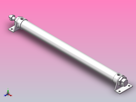 气缸MAL25x350SCALB正等轴测缩略图