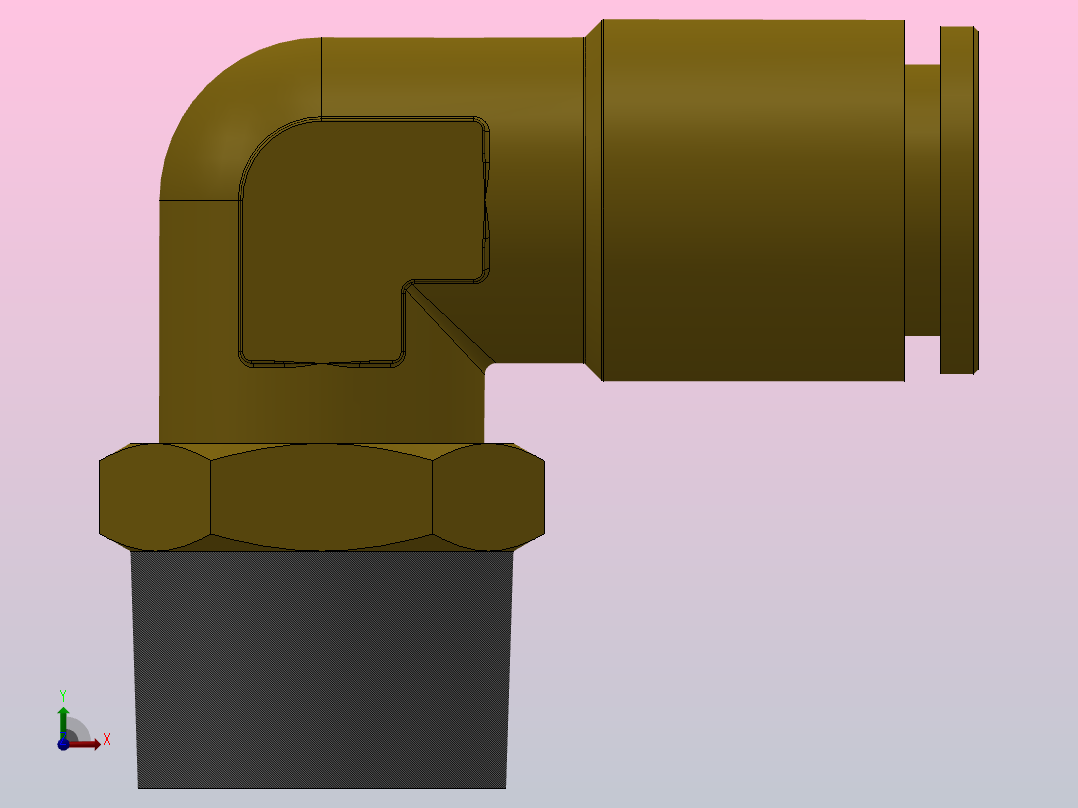IPLT 全铜L型螺纹弯头管接头_IPLT010-03前视图