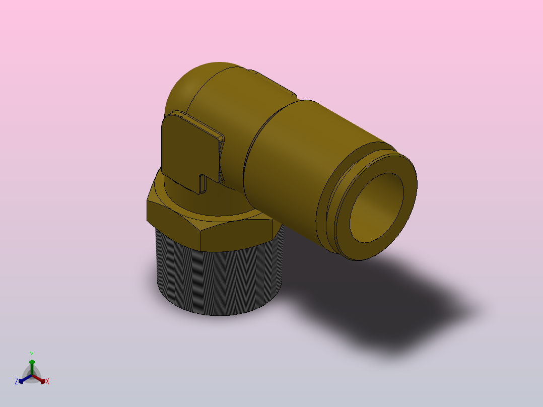 IPLT 全铜L型螺纹弯头管接头_IPLT010-03正等轴测图