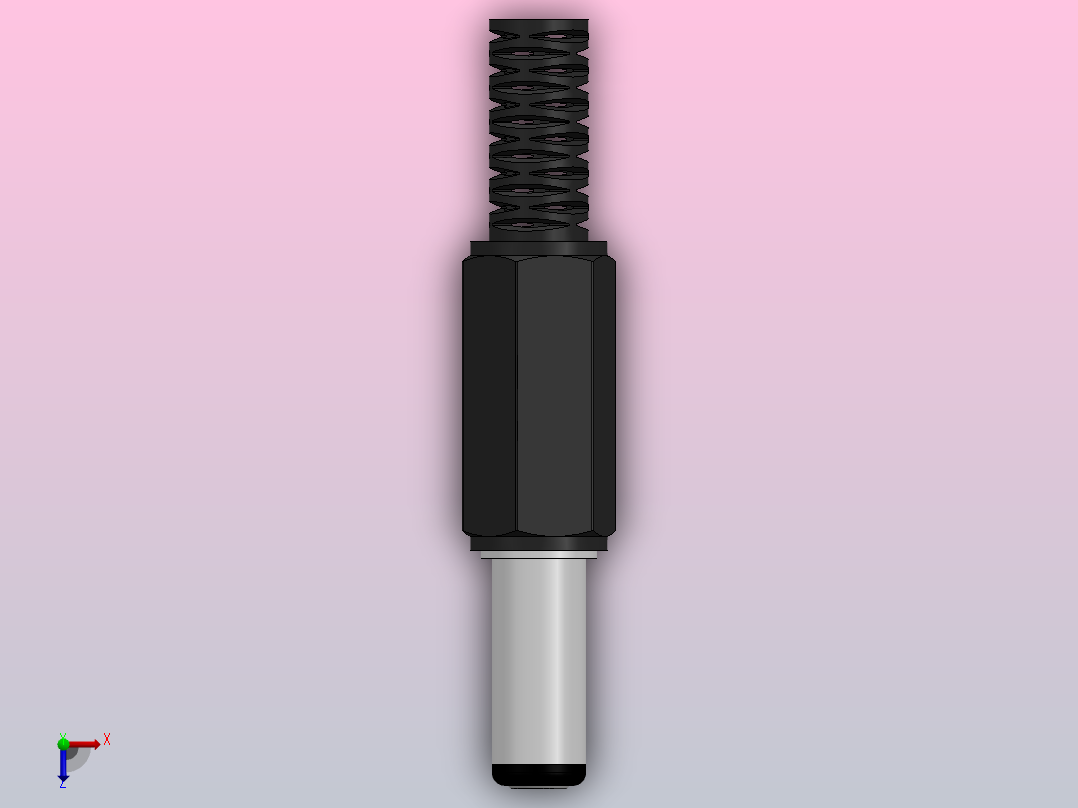 DC电源插头2,5 x 5,5毫米俯视图