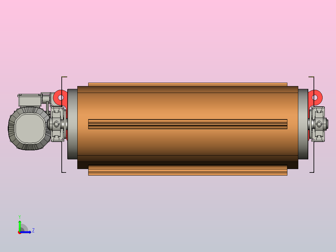 带外磁选机over-band-magnetic-separator-obms-模型格式为 stp左视图