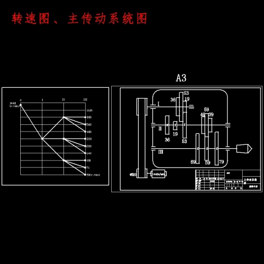 9级分级变速主传动系统设计含5张CAD图N=50-800r-min；公比1.41；P=4 KW；电机转速n=1440r-min缩略图