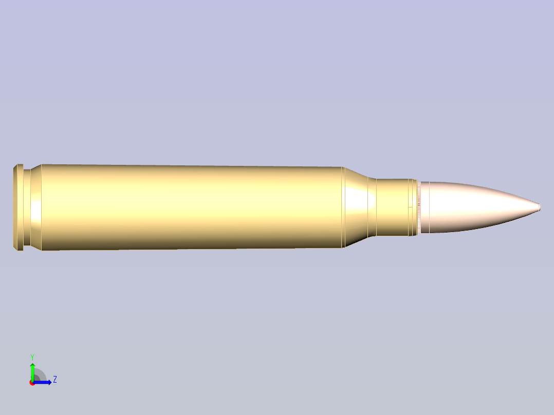 5.56毫米M193子弹左视图