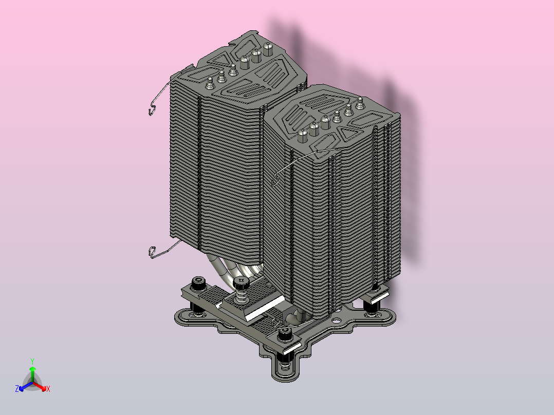 rolimatech megahalems cpu塔式冷却器正等轴测图