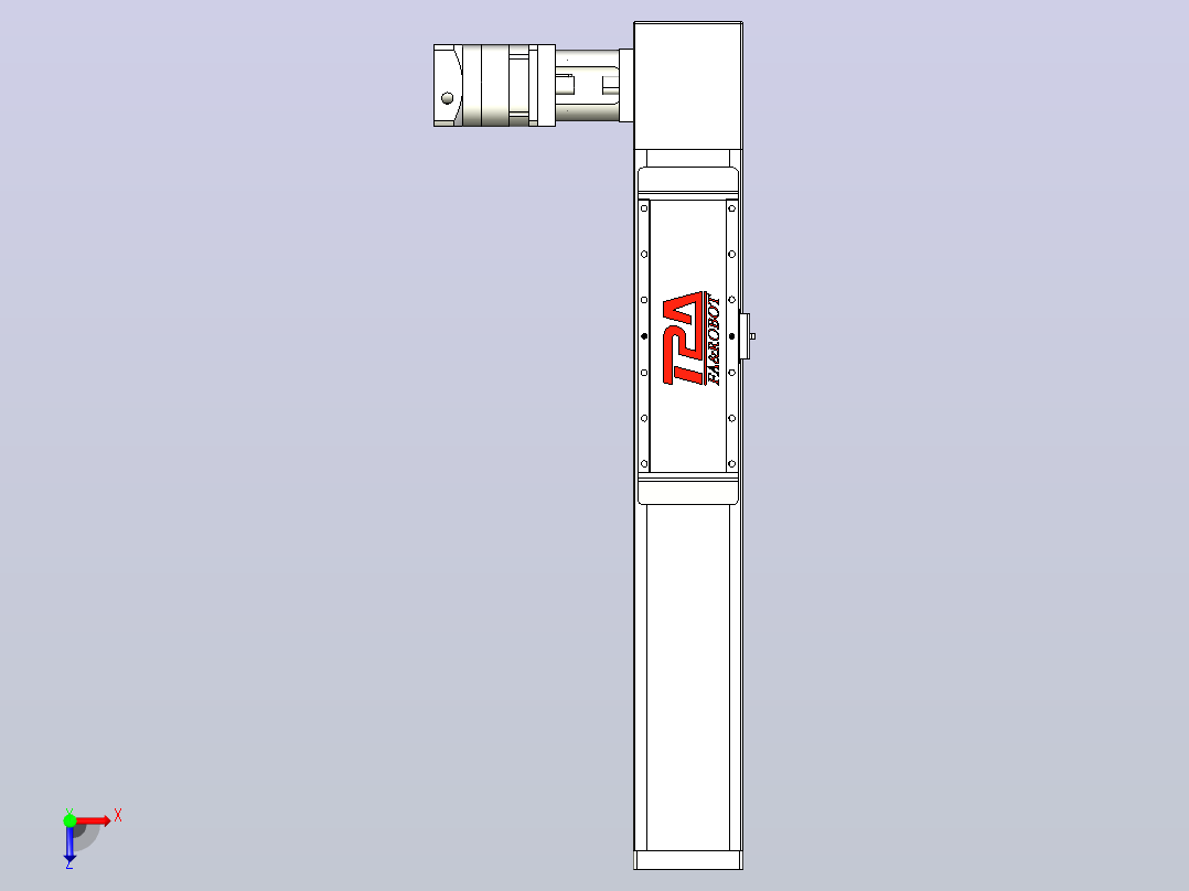 伺服电机集成皮带传动直线执行器TPA-OCB-120-224-L250-DR-J90-N3俯视图