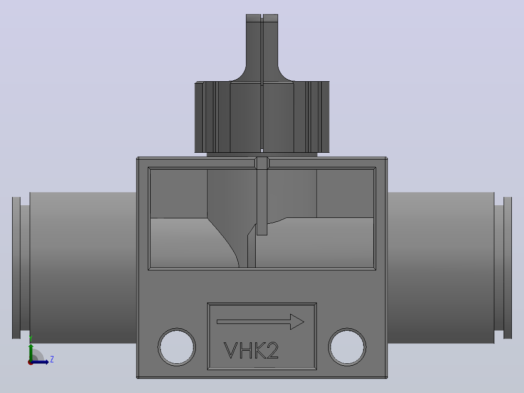 VHK系列P快速接头A快速接头二通三通手动阀[VHK2R-12F-12F]左视图