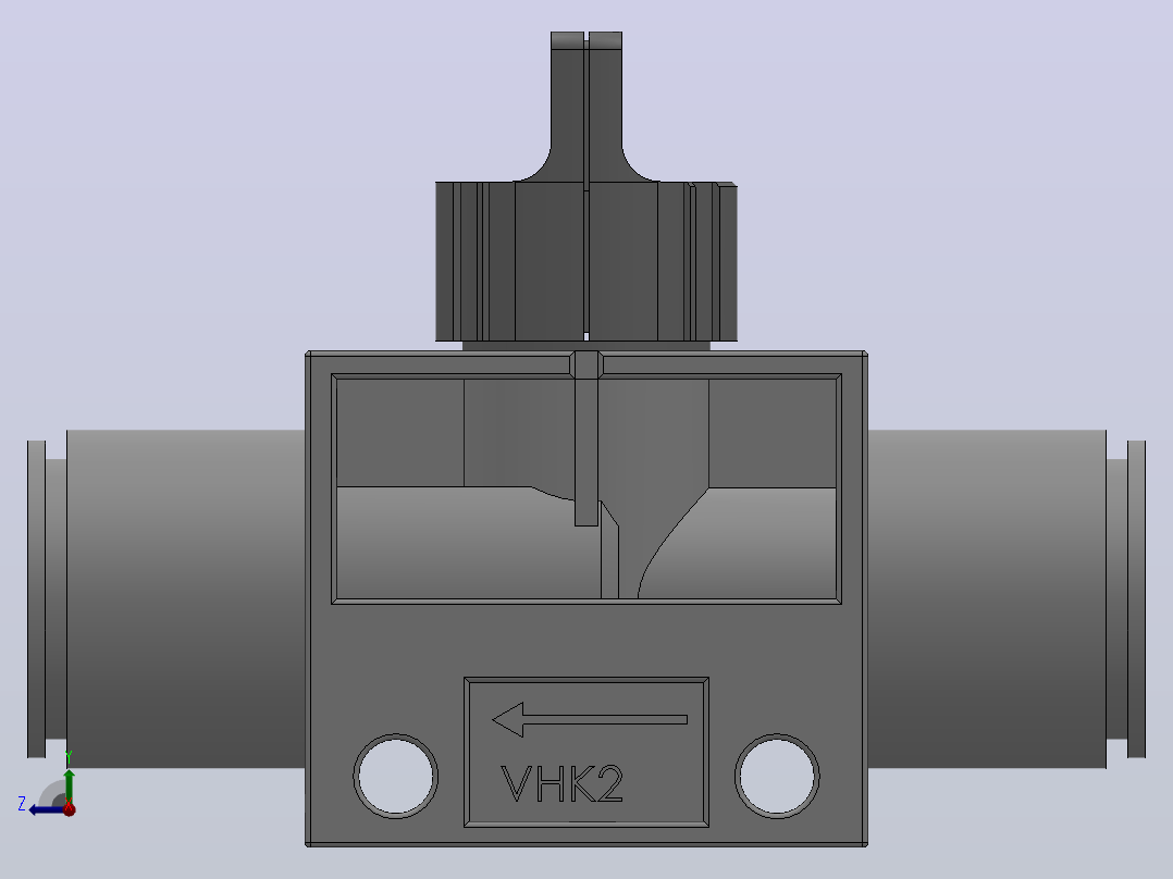 VHK系列P快速接头A快速接头二通三通手动阀[VHK2R-12F-12F]右视图
