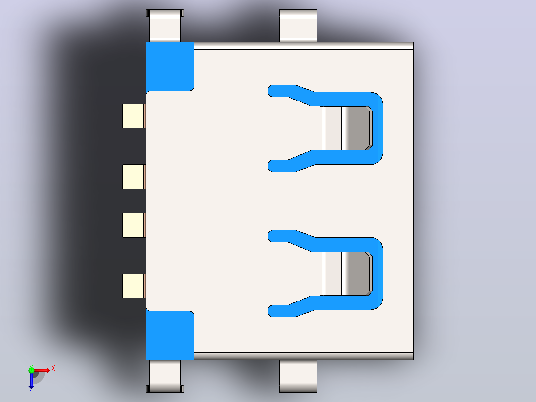 usb-u-a-24ds-w 接头俯视图
