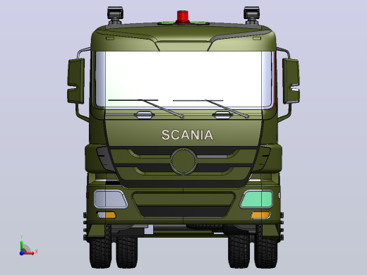 钩臂式起重卡车3D图纸 Solidworks设计前视缩略图