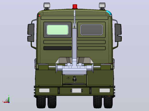 钩臂式起重卡车3D图纸 Solidworks设计后视缩略图