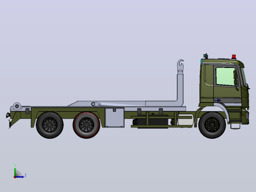 钩臂式起重卡车3D图纸 Solidworks设计左视缩略图