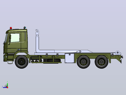 钩臂式起重卡车3D图纸 Solidworks设计右视缩略图