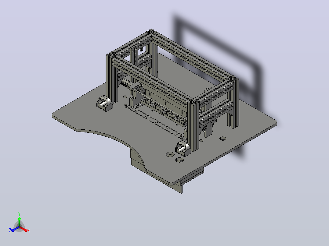 工装操作台3D模型主视图