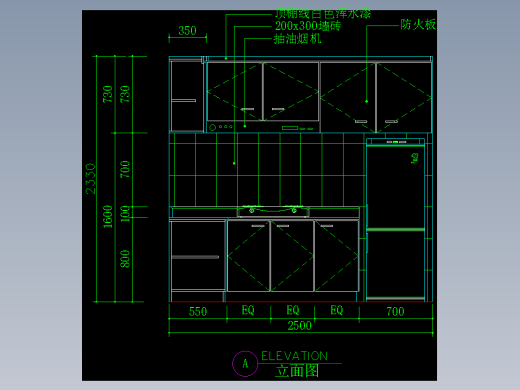 室内设计厨房常用图块-gFH01071H
