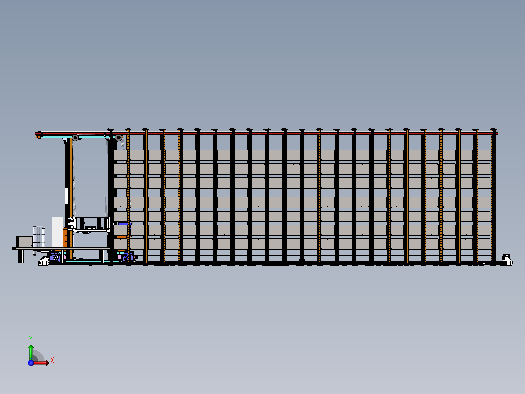 E007 全自动立体仓库前视图
