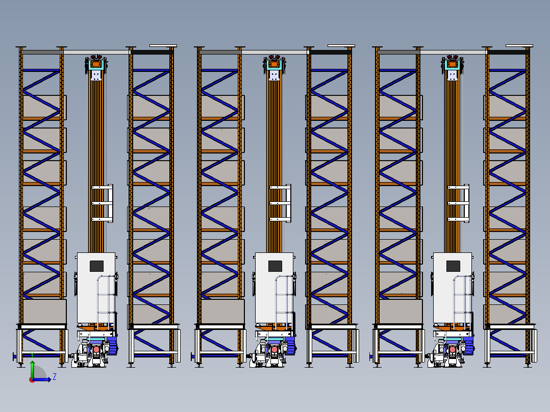E007 全自动立体仓库左视图