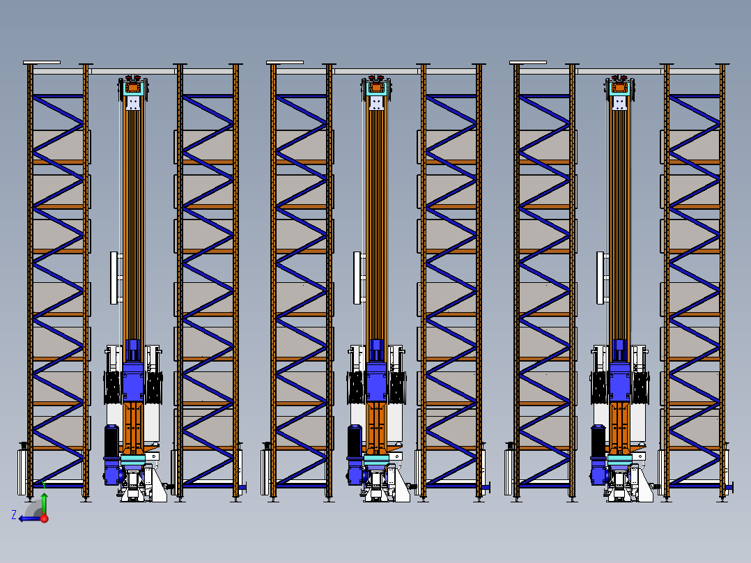 E007 全自动立体仓库右视图