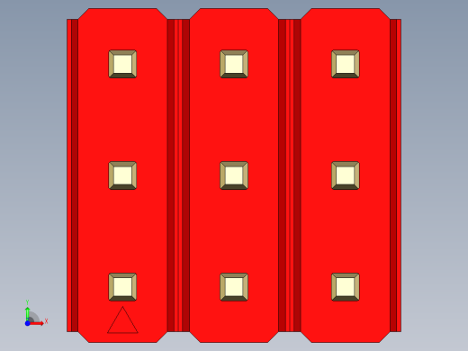 彩色公头100mil（2.54mm）系列-DS1021_red_3x03p_100mil_Type43_rev1.0前视缩略图