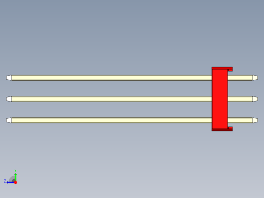 彩色公头100mil（2.54mm）系列-DS1021_red_3x03p_100mil_Type43_rev1.0右视缩略图