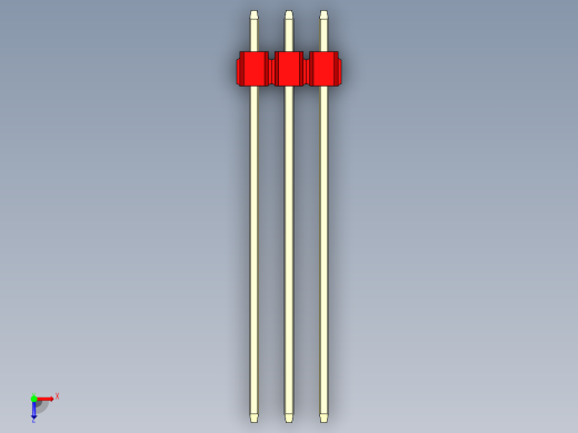 彩色公头100mil（2.54mm）系列-DS1021_red_3x03p_100mil_Type43_rev1.0俯视缩略图